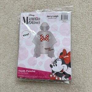 Disney Minnie Mouse Bow Adult One Size Vinyl Rain Poncho Jerry Leigh Vacation